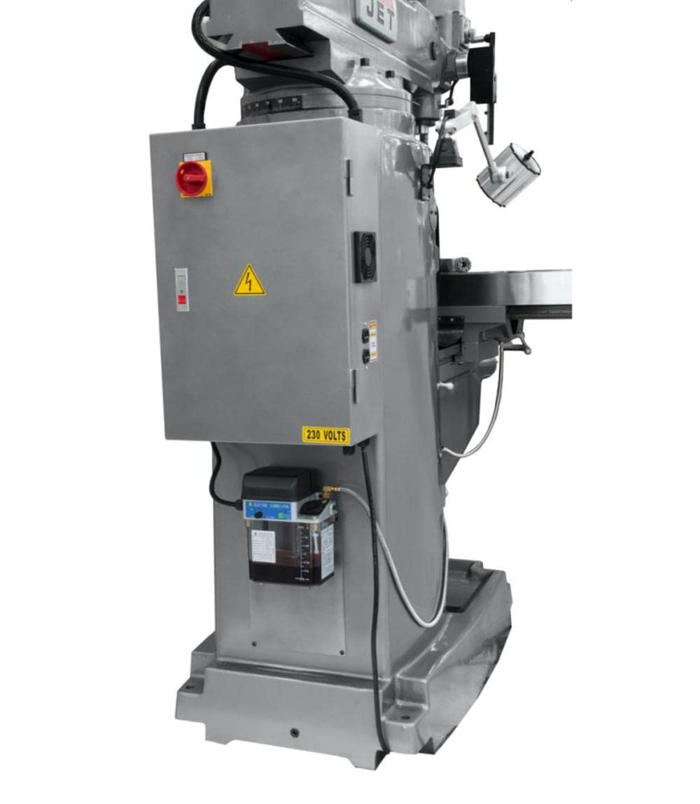 JET JTM-1050EVS2/230 Mill With 3-Axis Newall DP700 DRO (Quill) With X, Y and Z-Axis Powerfeeds