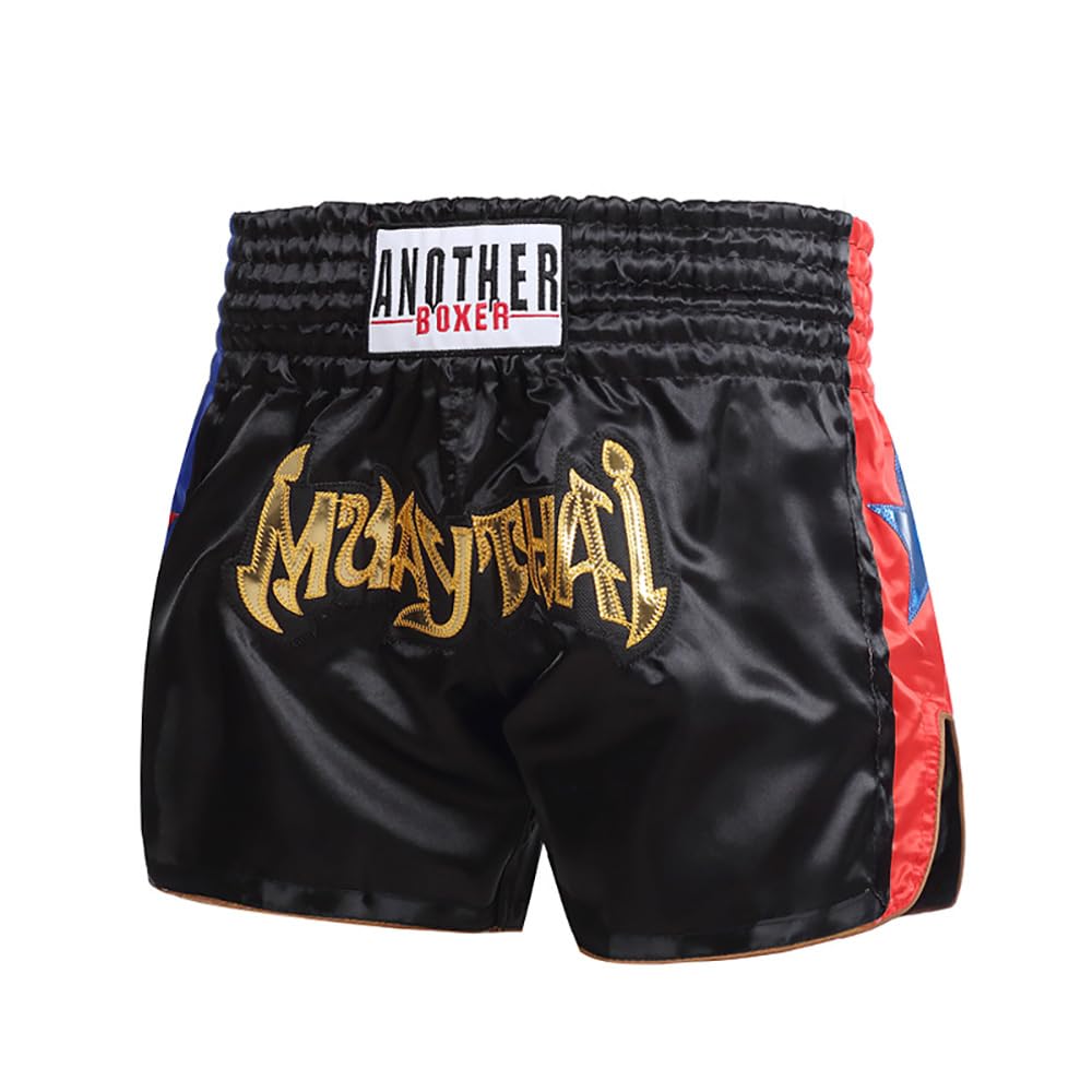 Volere È Potere Unisex Color-A Muay Thai Shorts Kickboxing Shorts Gym Boxing Mma Shorts Training Workout Trunks, Large