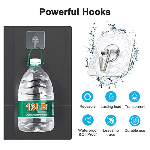 Znben-Adhesive-Hooks-Reusable-Wall-Hooks-Heavy-Duty-13LB-Utility-Hooks-Transparent-Seamless-Hooks-Waterproof-and-Oil-Proof-for-Kitchen-Bathroom-Ceiling-Office-Window-10-Pack