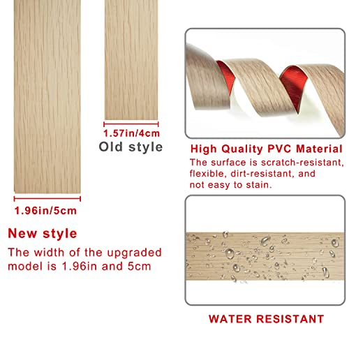 Floor Transition Strip Self Adhesive Vinyl Floor Transition Strip, Floor Flat Divider Strip For Joining Floor Gaps,Carpet Threshold Transition Wood Grain Design (2Inwide,3.28Ft, Yellow, 1) #TOP6