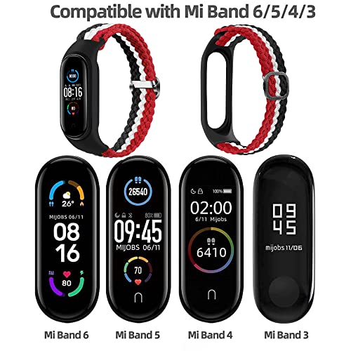 Keecuty Nylon Watch Strap for Mi Band 6/5/4/3 Stretch Fabric Bracelet Braided Soft Nylon Sports Bracelets Stretch Breathable Expandable Watch Strap for Mi Band 6/5/4/3 - Image 3