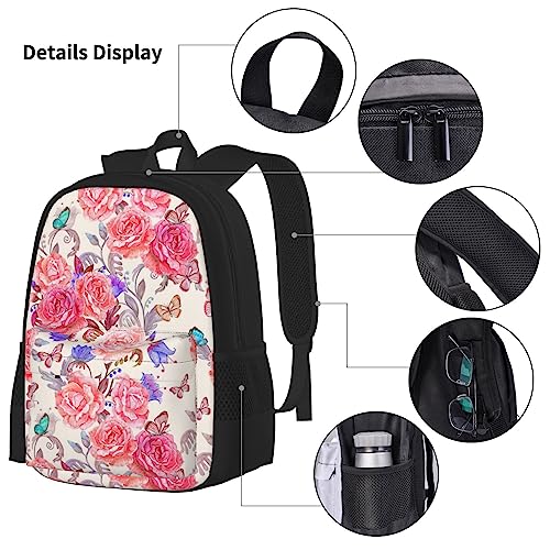 Ensemble sac à dos papillon rose et imprimé fleuri pour l'école