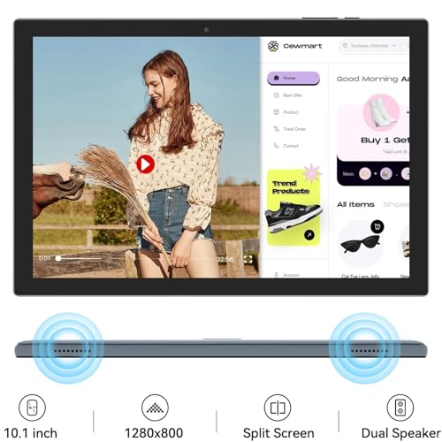 Image of Android Tablet, 10 inch Tablets with Case, 6GB RAM+64GB ROM / 1TB Expandable Tableta, 1.8Ghz Quad-core Processor, 1280*800 IPS Touch Screen, 8MP Camera, 6000mAH Battery, 2.4G /5G Wifi 6 BT 5.0 Tablet