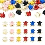 Boutigem 24Pcs Vintage Rose Flower Charms Valentines Alloy 3D Roseflower Shape Dangle Pendants Colorful Rose Floral Bud Bead Charms for DIY Crafts Necklaces Bracelets Earrings Jewelry Making