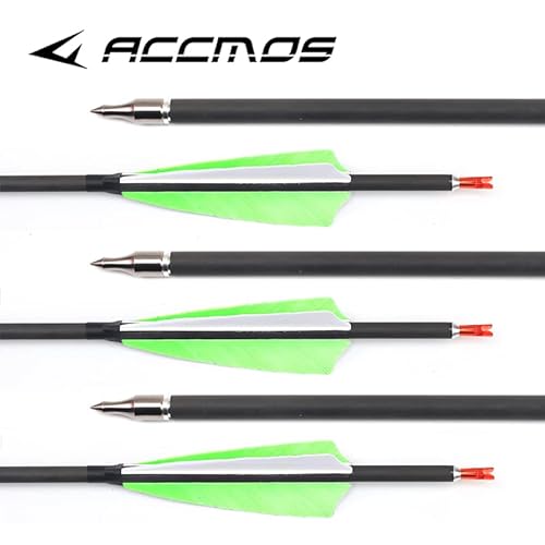 Id6.2 Spine700Carbon Arrows Shaft 24Inch Hunting Arrows With 4In Cyan Real Feather Arrow Recurve/Compound Bow Arrow For Adult Youth Practice Archery Indoor And Outdoor Hunting/Target Practice Arrows #TOP1