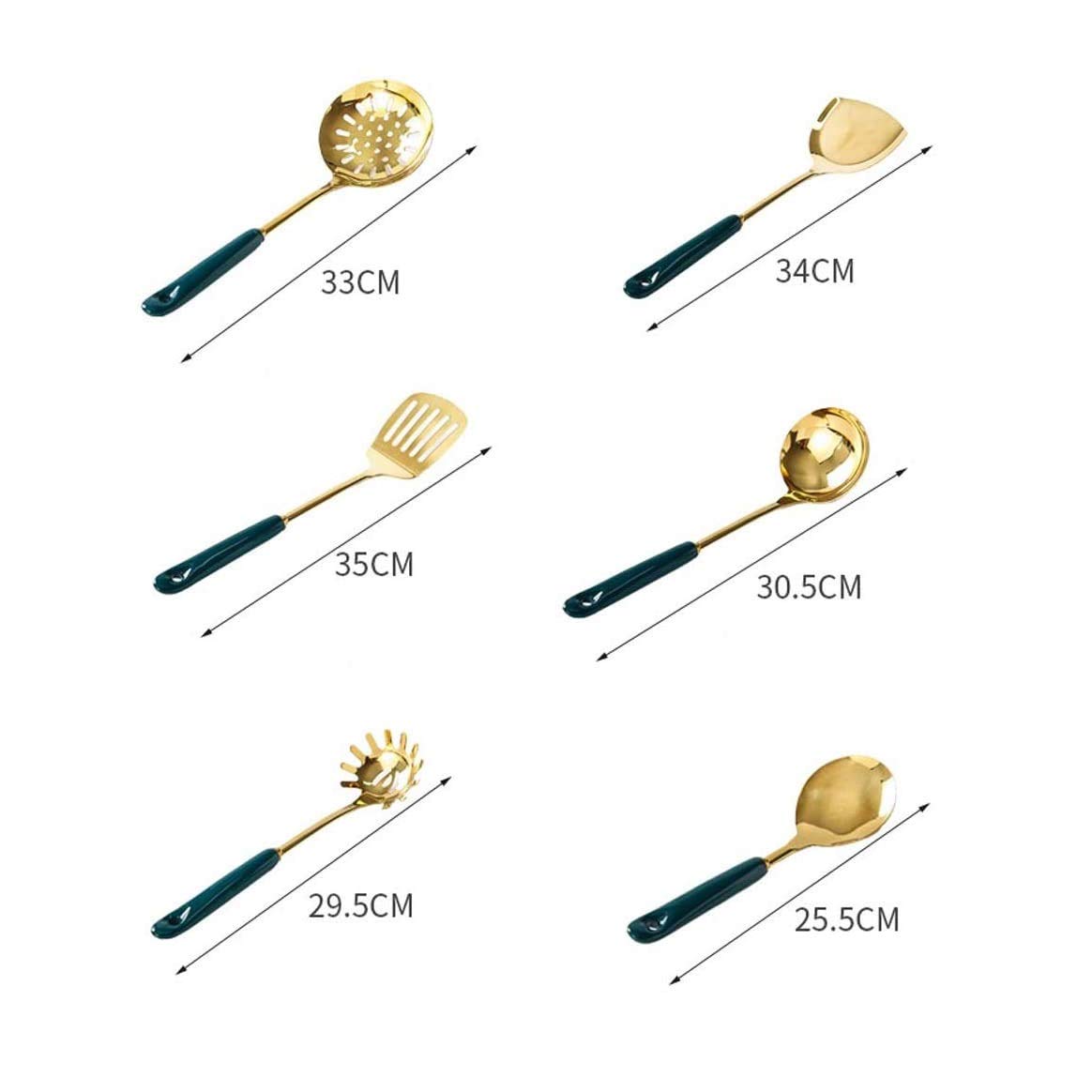 Juego De Vajilla, Juego De Cocina De 7 Piezas, Juego De Utensilios De Cocina De Acero Inoxidable, Pala, Cuchara, Utensilios De Cocina, Mango De Cerámica