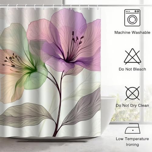 Rideau de douche violet anti collement tissu imperméable lesté 180x200 - 7