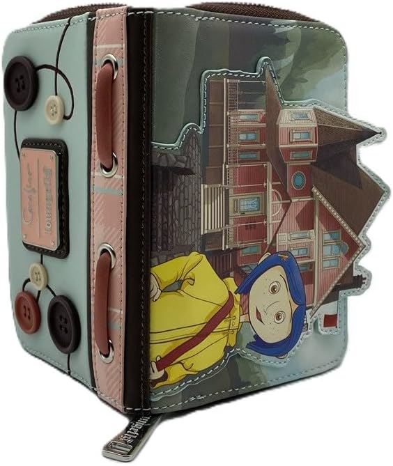 Loungefly Coraline Garden Party Zip-Around Wallet – Officially Licensed, Faux Leather, Embroidered Details, Multiple Card Slots - Image 4