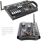 MetYonLaser DMX512 Kontroler oświetlenia scenicznego, 192-kanałowa profesjonalna konsola do koncertu DJ KTV, bezprzewodowy system sterowania światłem