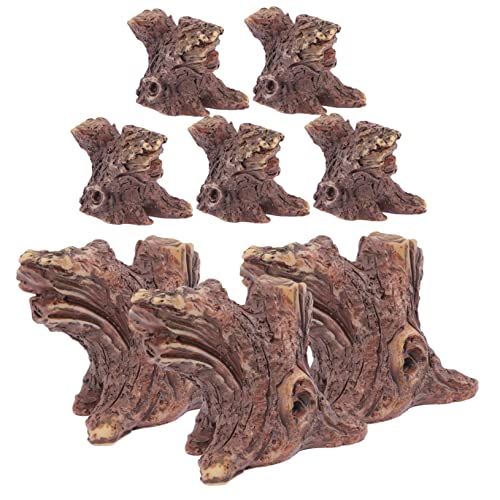 Cabilock 8 Piezas Adorno De Tocón De Árbol Adornos De Paisaje Terrario Minitocón De Árbol Decoración En Forma De Tocón De Jardín Estatuillas De Tocón De Árbol Decoraciones De Coches Resina
