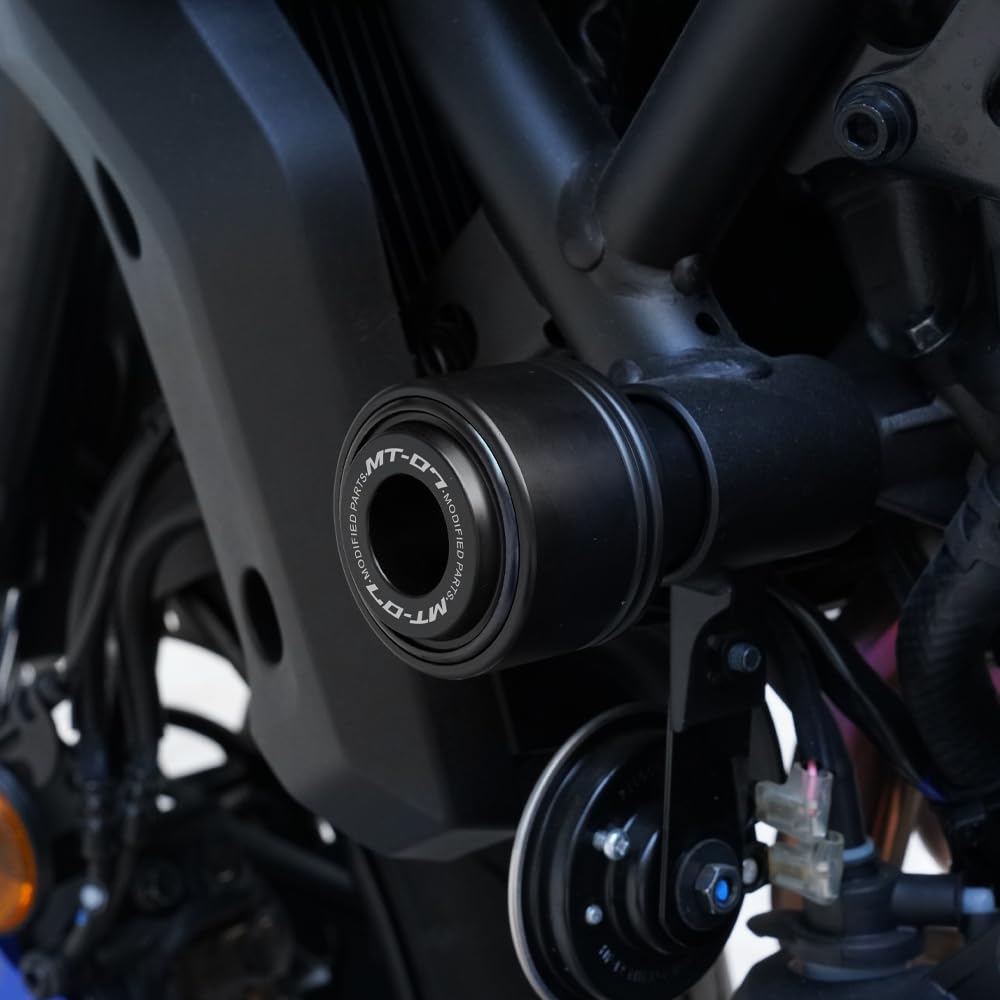 Für Yamaha MT-07 MT07 MT 07 Motorrad Rahmen Slider Crash-Schutz Sturzschutz Zubehör (Schwarz)