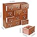 MOHLTIAPD 12 Drawers Library Card Catalog Cabinet,Desktop Storage Cabinet Box，with Metal Handles Apothecary Supplies Vintage Chests，Wooden Desk Drawer Organizer ，Home Office Desk Storage