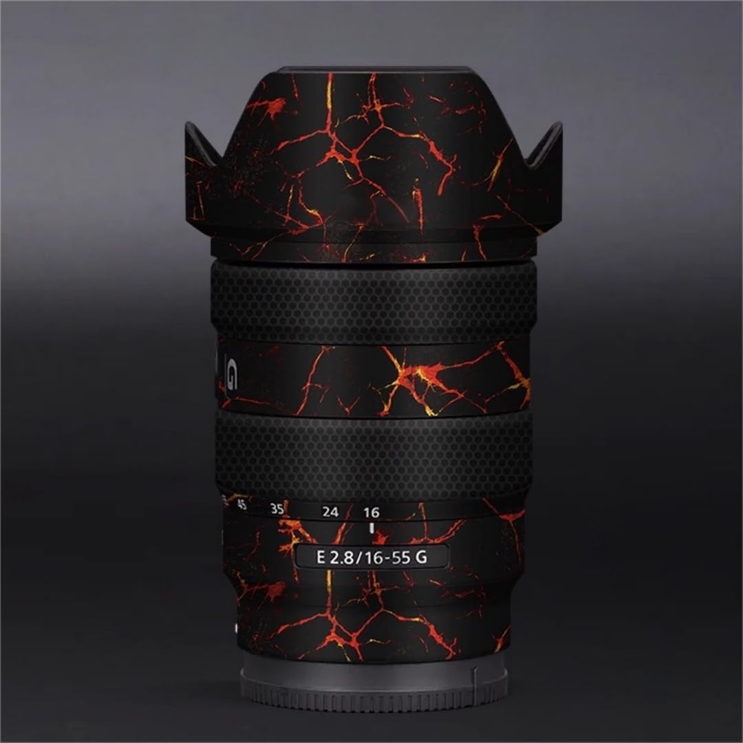 Camera Lens Sticker Coat Wrap Protective Film Body Protector Decal Skin for Sony E 16-55mm F2.8 16-55 2.8(Volcanic Lava)