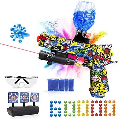 Automatic Electric Pistol Gel Gun With Blasting Bullets - 60,000 Water Ammo Bullets - Splatter Ball Toy For Kids 12+ And Adults - Orbeez - Rapid Strike Sniper Rifle Blaster - Rechargeable Battery #TOP16