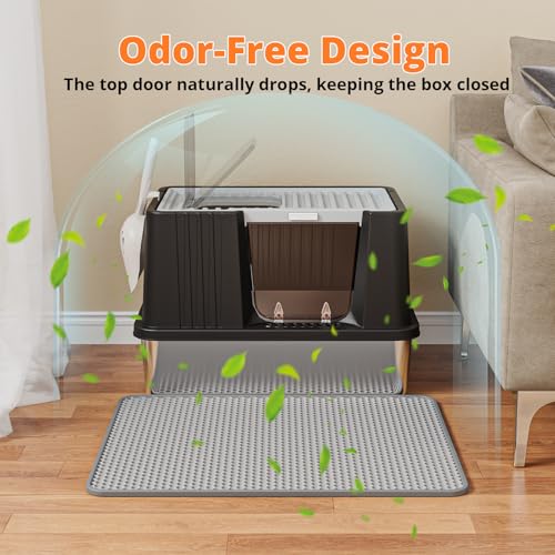 Caja de arena para gato XXL de acero inoxidable con tapa miniatura 6