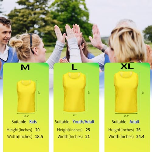 Image of 12 /24 /48Pcs Soccer Pinnies Youth, Scrimmage Team Practice Vests | Mesh Printed and Unprinted Numbers Team Pennies for Basketball Soccer Football Bibs Adults Kids