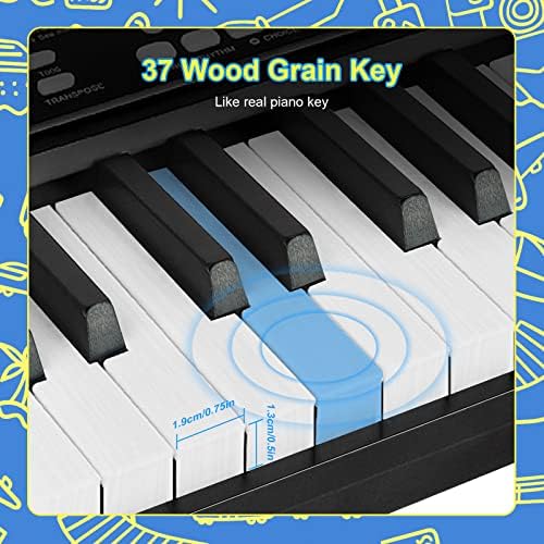Beginners Piano Keyboard 37 Keys Portable Electronic Keyboard Piano Built-in Rechargeable Battery Kids Piano with Headphone Jack Learning Musical Instruments Gift for Boys Girls 4 51TsnDwYacL. AC