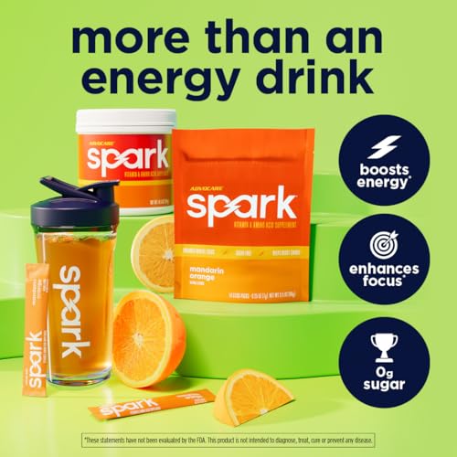 Image of AdvoCare Spark - Energy Drink Mix - Vitamin & Amino Acid Supplement - Supports Energy & Focus - Portable Immune Support - Sugar-Free - Mandarin Orange (10.5 oz)