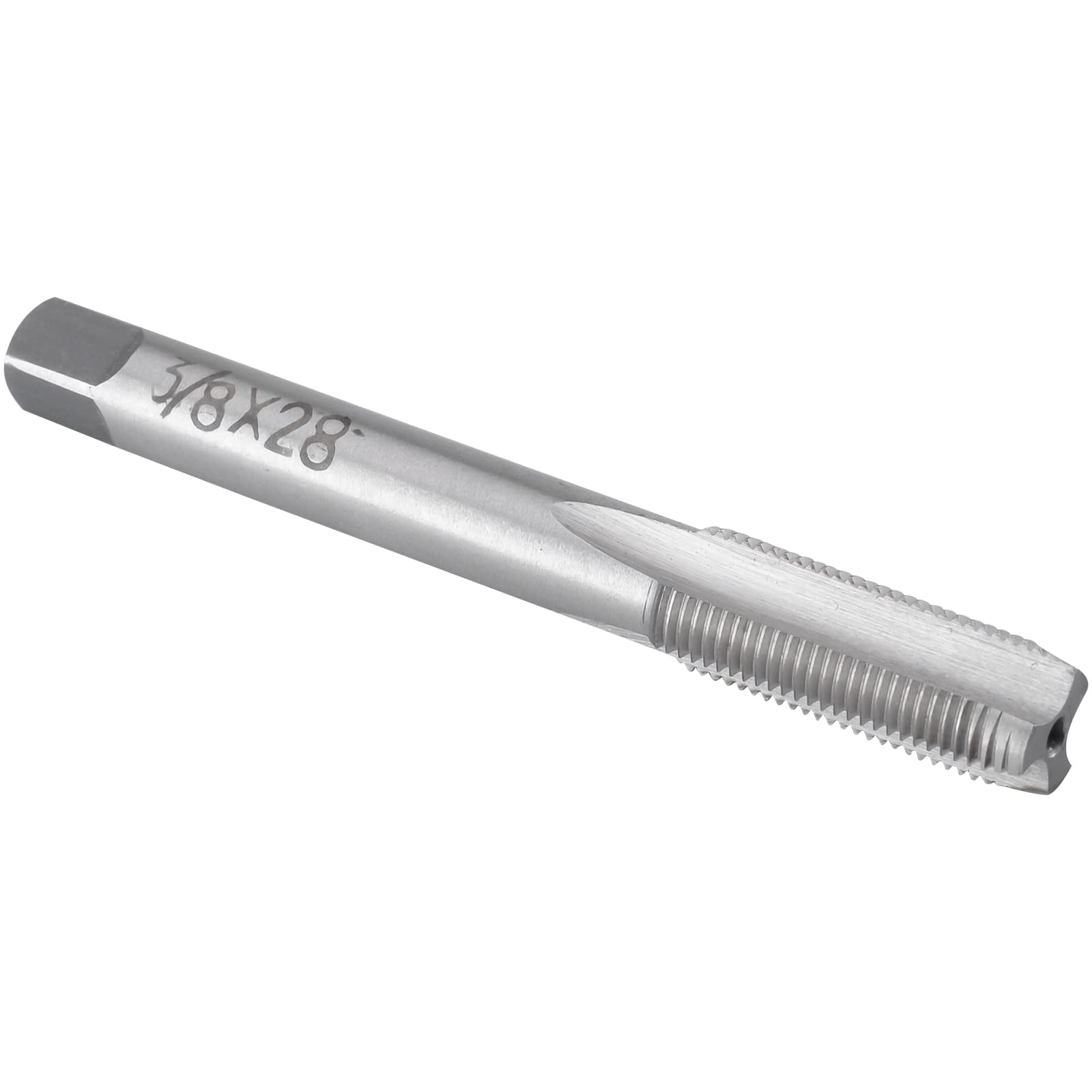 Burkit 3/8"-28 UN Thread Tap Right Hand, HSS 3/8 x 28 UN Straight Fluted Machine Tap