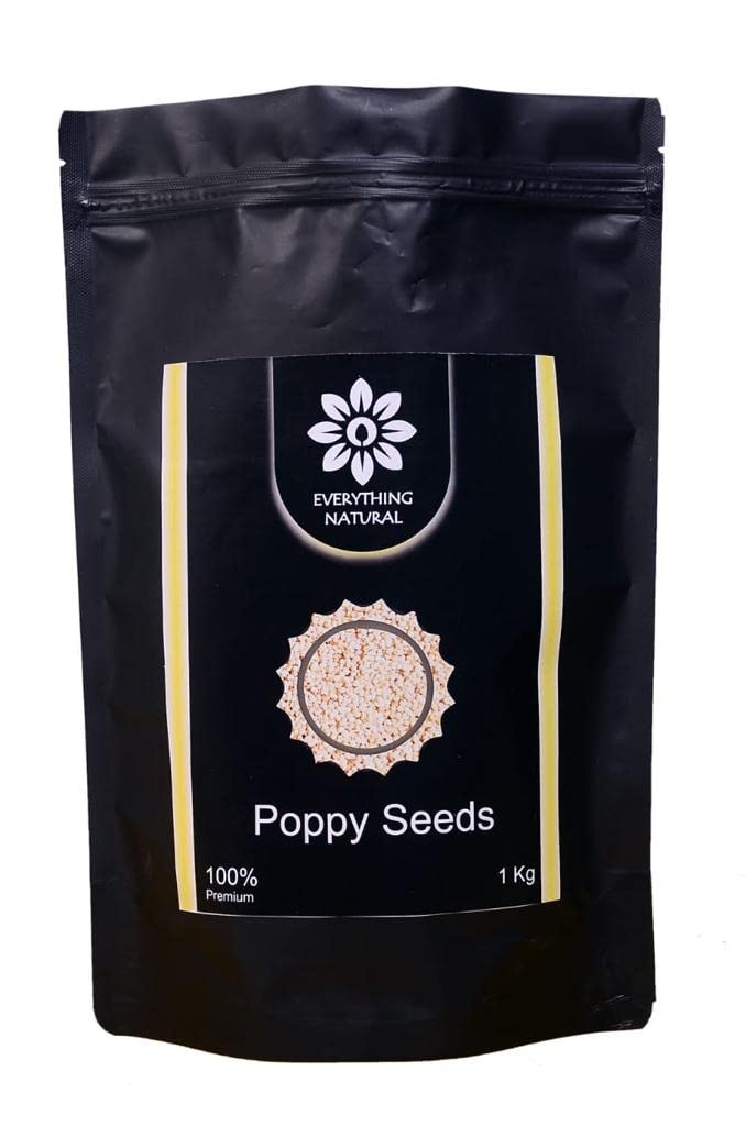 EVERYTHING NATURAL Poppy Seeds (White Posta dana /Khus Khus/ खास खास) - Khas Khas High Grade - 100% (1 kg)