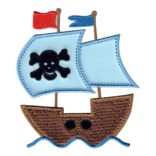 PatchMommy Toppa Termoadesiva Pirata Patch Ricamate per Ferro da Stiro o per Cucire - Toppe Adesive per Vestiti, Applicazioni per Tessuti Bambini
