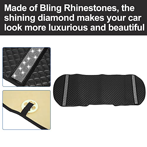 X Autohaux Bling Auto Car Rear Back Seat Covers Protector Pad Mat Cushion Faux Leather Universal Fit For Cars Silver Tone #TOP27