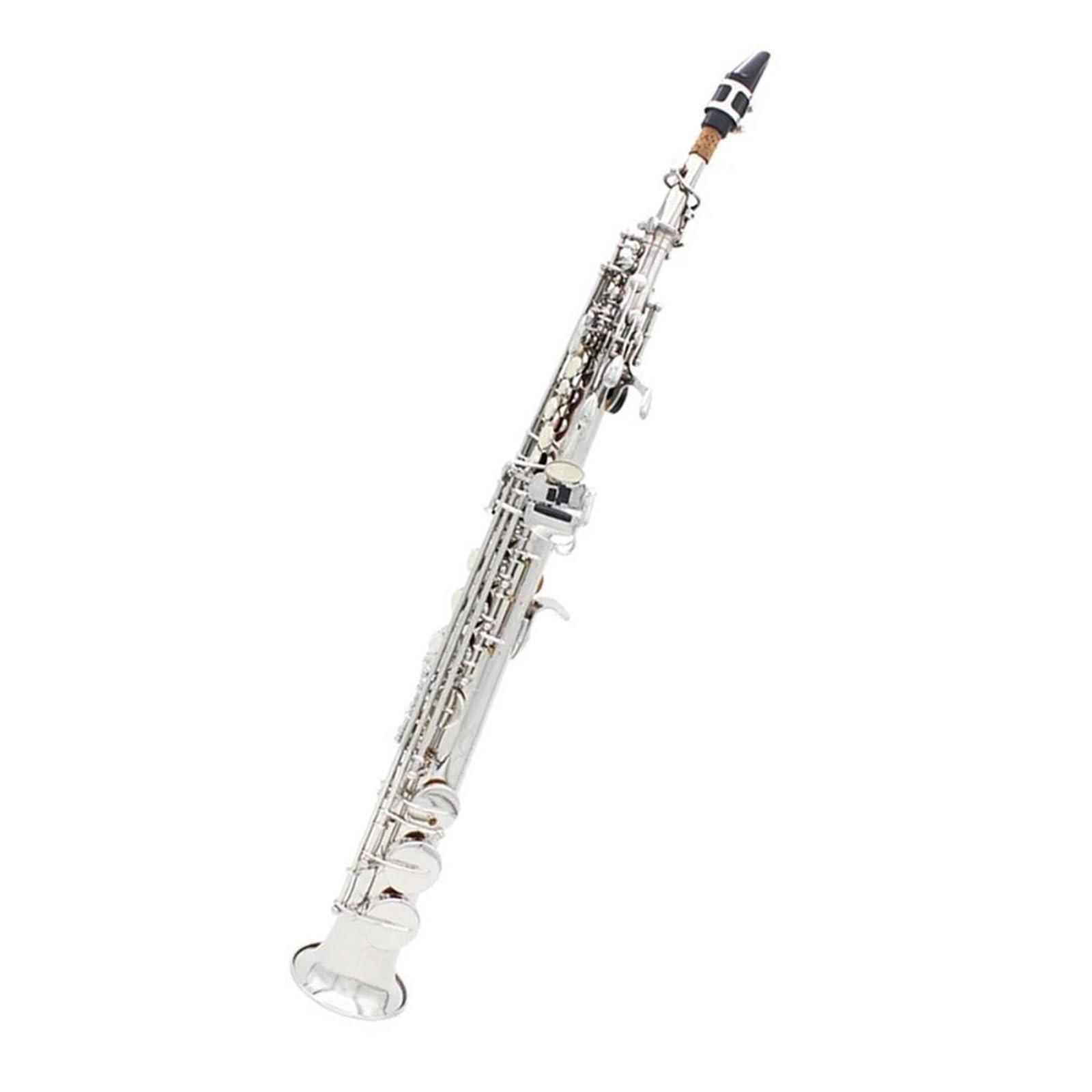 Saksofony dla miłośników muzyki Bb Tune Saksofon sopranowy Blaszany Instrument Muzyczny Profesjonalny(Silvery)