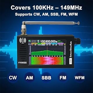 Portable SDR DSP Radio Receiver – 4.3” Touchscreen, 100KHz-149MHz, Full Band Shortwave, FM MW SSB CW HAM, 192kHz Spectrum, Waterfall Display, CNC Aluminum Alloy Case, Rechargeable Battery