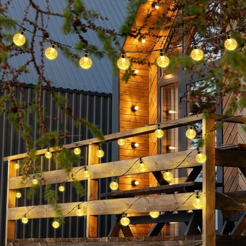 Joomer Solar String Lights Outdoor Waterproof, 65FT 100LED Globe,Warm White - 4