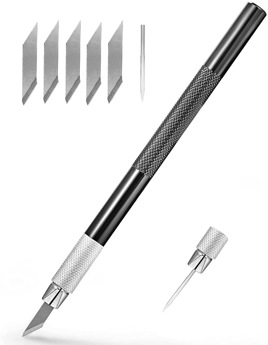 Amazon | アートナイフ デザインナイフ 替刃5枚 超硬ニードル1本付き