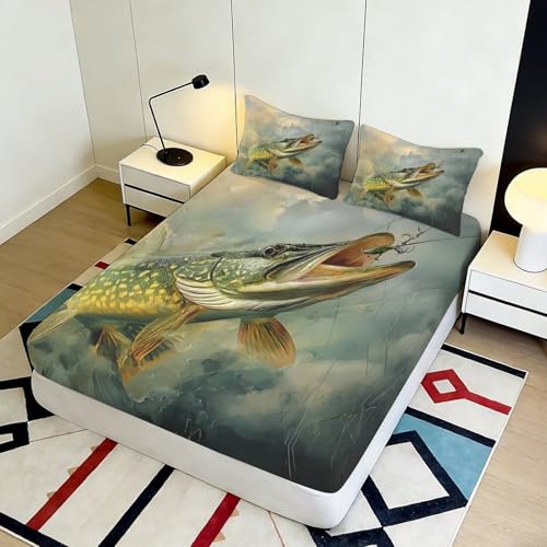 Drap housse poisson microfibre anti-plis pour matelas 90x200x25cm - 5