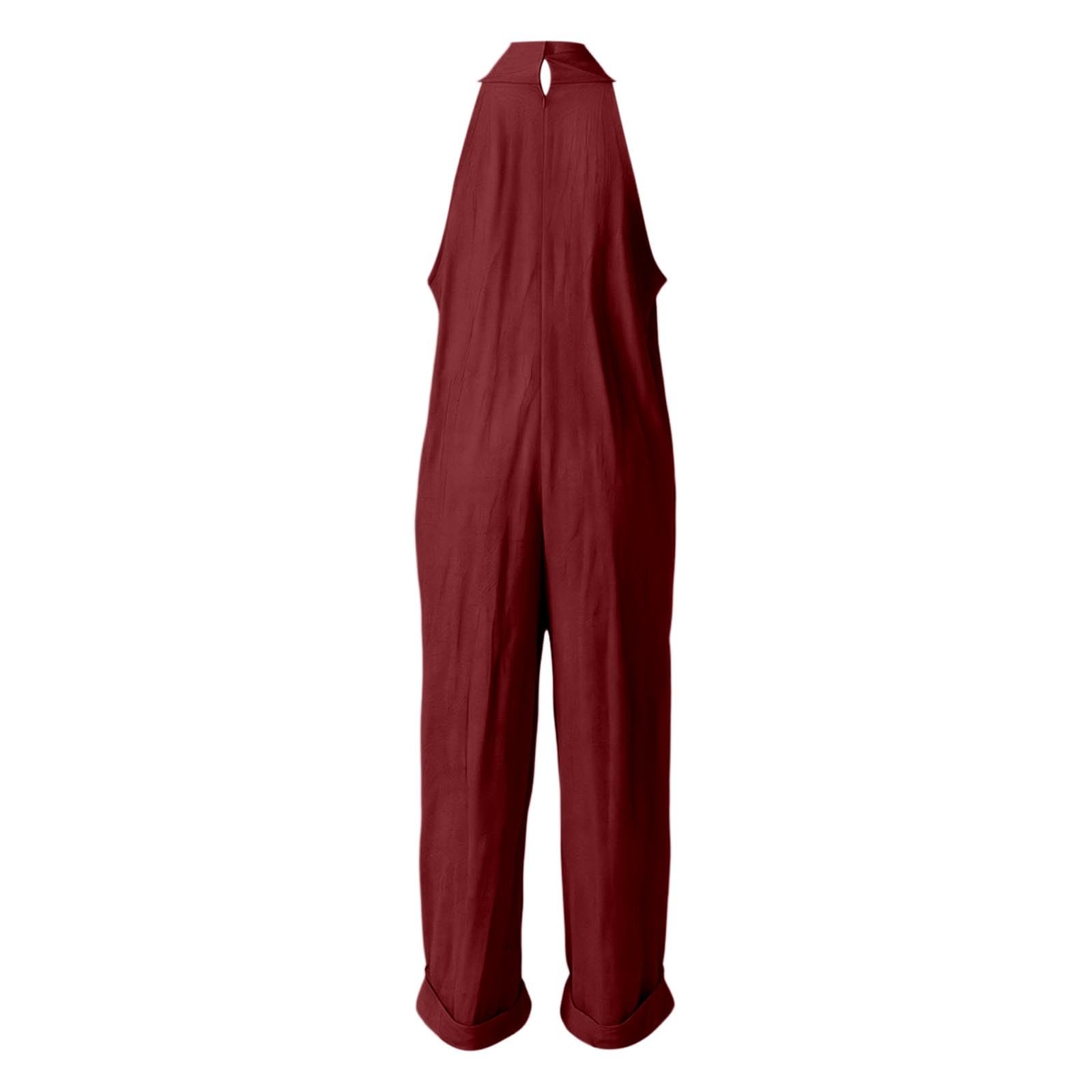 Generisch Eleganti e comodi pantaloni senza maniche in tinta unita da donna, in cotone elasticizzato traspirante, versatili per ufficio e tempo libero, lunghezza alla caviglia con elastico in vita
