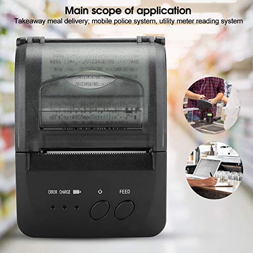 Thermische bonprinter, lichtgewicht draadloze factuurkaart POS Restaurant keukenprinter voor Bluetooth/Linux/Android/IOS… - Image 6