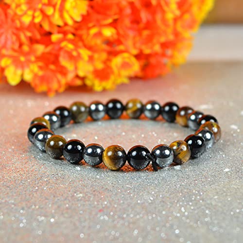 Image of Reiki Crystal Products Certified Natural Crystal Stone 8 mm Round Beads Bracelet for Men and Women | Reiki Charged Gemstone Bracelet | Multiple Stone Variants Available