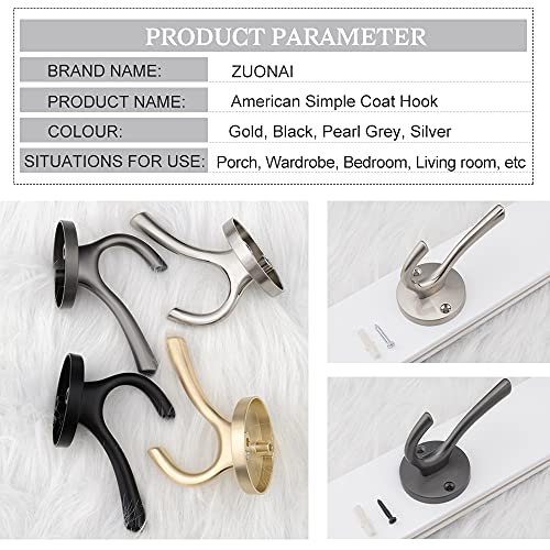 Coat Hooks Brushed Nickel 2 Pack Bathroom Hooks For Wall Robe Hook Decorative Metal Closet Hooks For Hanging Coats And Hat Hooks Towel Hooks For Bathrooms Vintage Coat Hook Designer Double Wall Hooks #TOP6