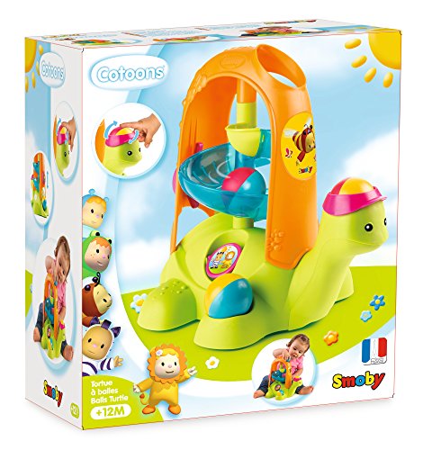 51TspEvWsZL Smoby - Cotoons Tortue à Balles - Circuit de Balles + Tortue à Roulettes - 2 Balles Incluses - Jouet pour Bébé dès 12 Mois - 110414
