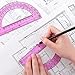 2 Pack Plastic Protractor 6 Inches Math Protractors 180 Degrees for School Office Supplies, Pink