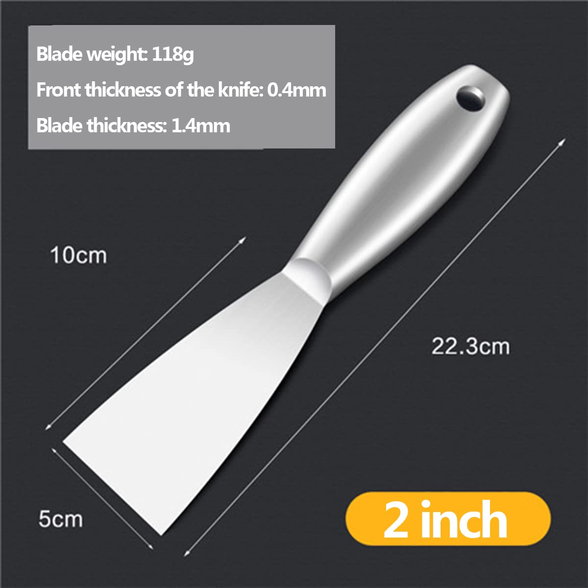 Coltello for raschietto for stucco, Coltelli for nastratura in acciaio inossidabile Raschietto for muro rigido in metallo for cartongesso con coltello for stucco rigido for cartongesso, mastice, decal