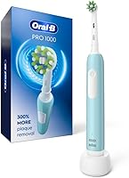 Oral-B Pro 1000 CrossAction Electric Toothbrush - 300% More Plaque Removal, Pressure Sensor, 3 Modes, Green