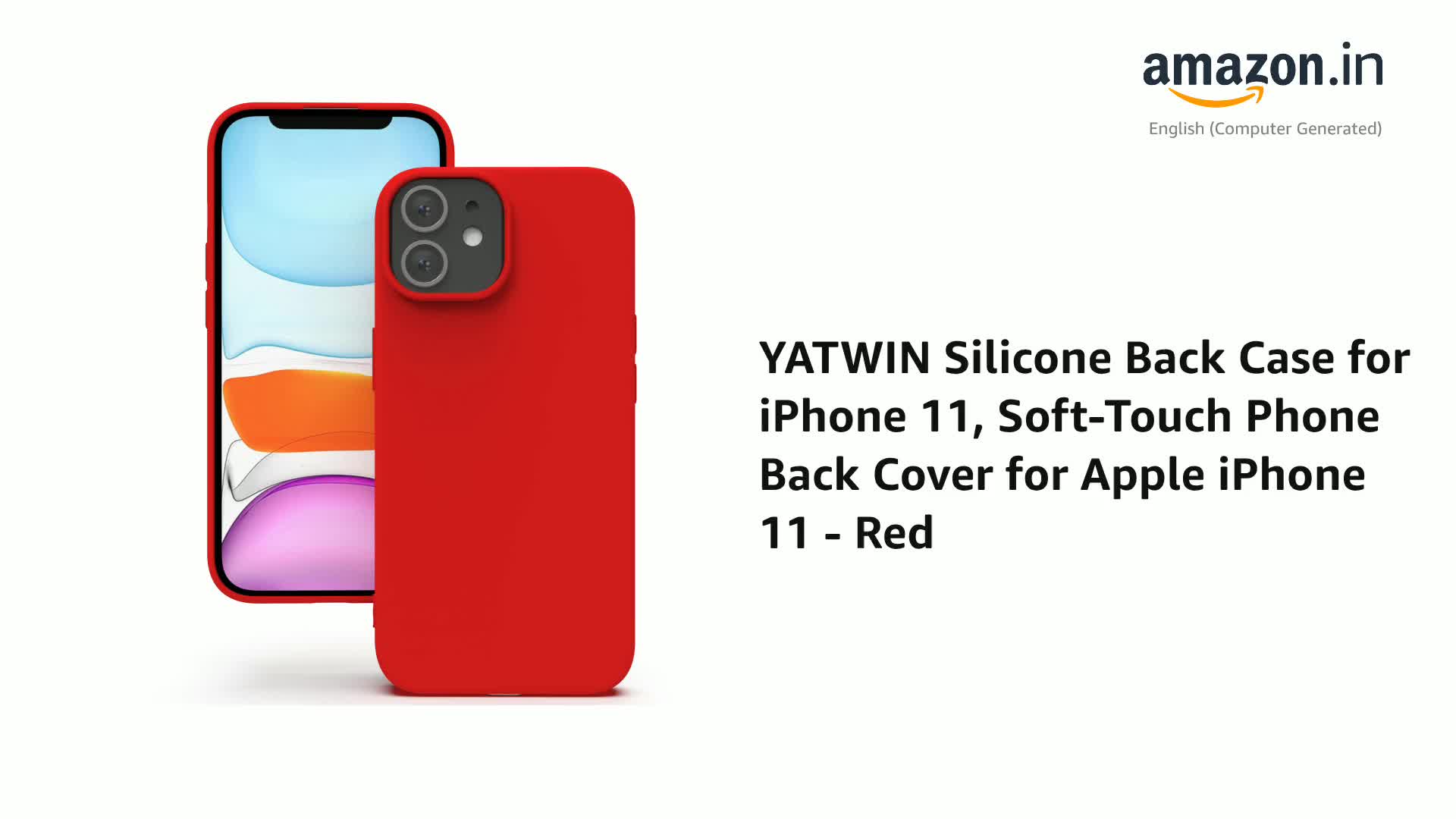 YATWIN Silicone Back Case for iPhone 11, Soft-Touch Phone Back