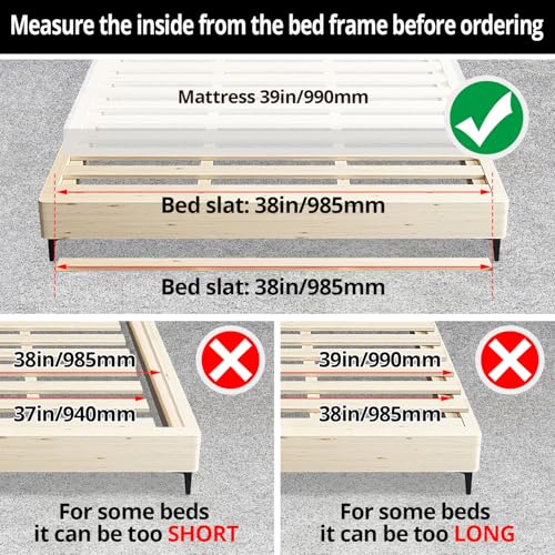 JINS&VICO Pack of 13 Count Bed Slats, Queen Size 61.7”Lx2.1”Wx0.7”H, Heavy Duty Replacement Wooden Slats Mattress Support, Fits Most Beds, Queen 61.7 Inch - Thumbnail 6