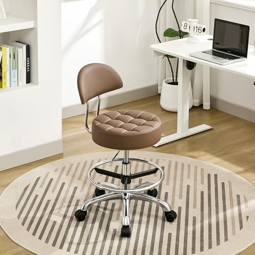 FIRAVOE Drafting Chair Adjustable Height 20'-27' (Sturdy Aluminum Base) (Quiet Wheels and Foot Rest...