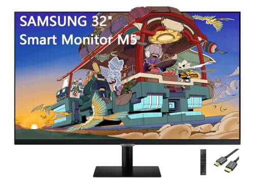 Image of SAMSUNG 32" M5 Series FHD Smart Monitor, Streaming TV, Multiple Ports, HDMI, 60Hz, 4ms, Black, with HDMI Cable