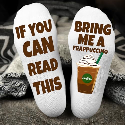 Funky Fun Socks Coffee Lover Socks – Funny Frappuccino Latte Gift for Men & Women | Novelty Espresso Crew Socks – Cozy Dress Sock for Caffeine Fans3