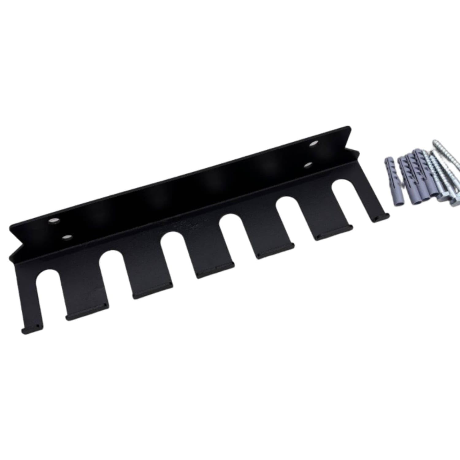 Heavy Duty Wall-Mounted Barbell Holder Matte Black Exercise Bar Holder Space-Saving Barbell Hanger with Slots Sturdy for Fitness Enthusiasts, Athletes, Home Gym, 6-Rod Hook-image-7