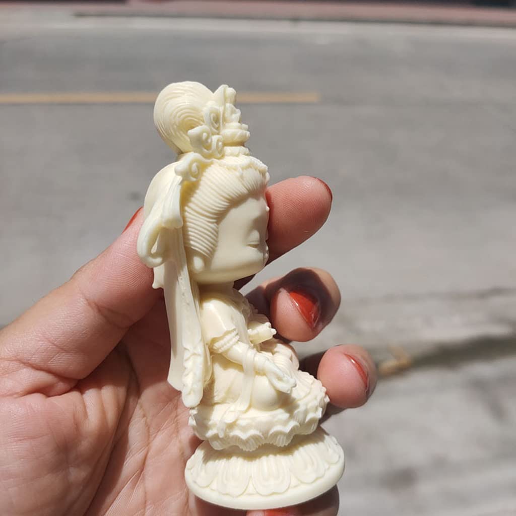Medytujący posąg Buddy Guanyin Statuetka Mała statuetka Bodhisattwy Dekoracje wnętrza samochodu Posągi do wystroju domu Posąg Zen Posągi medytacyjne Figurka Siedząca Rzeźba Dekoracja (Kolor: B)