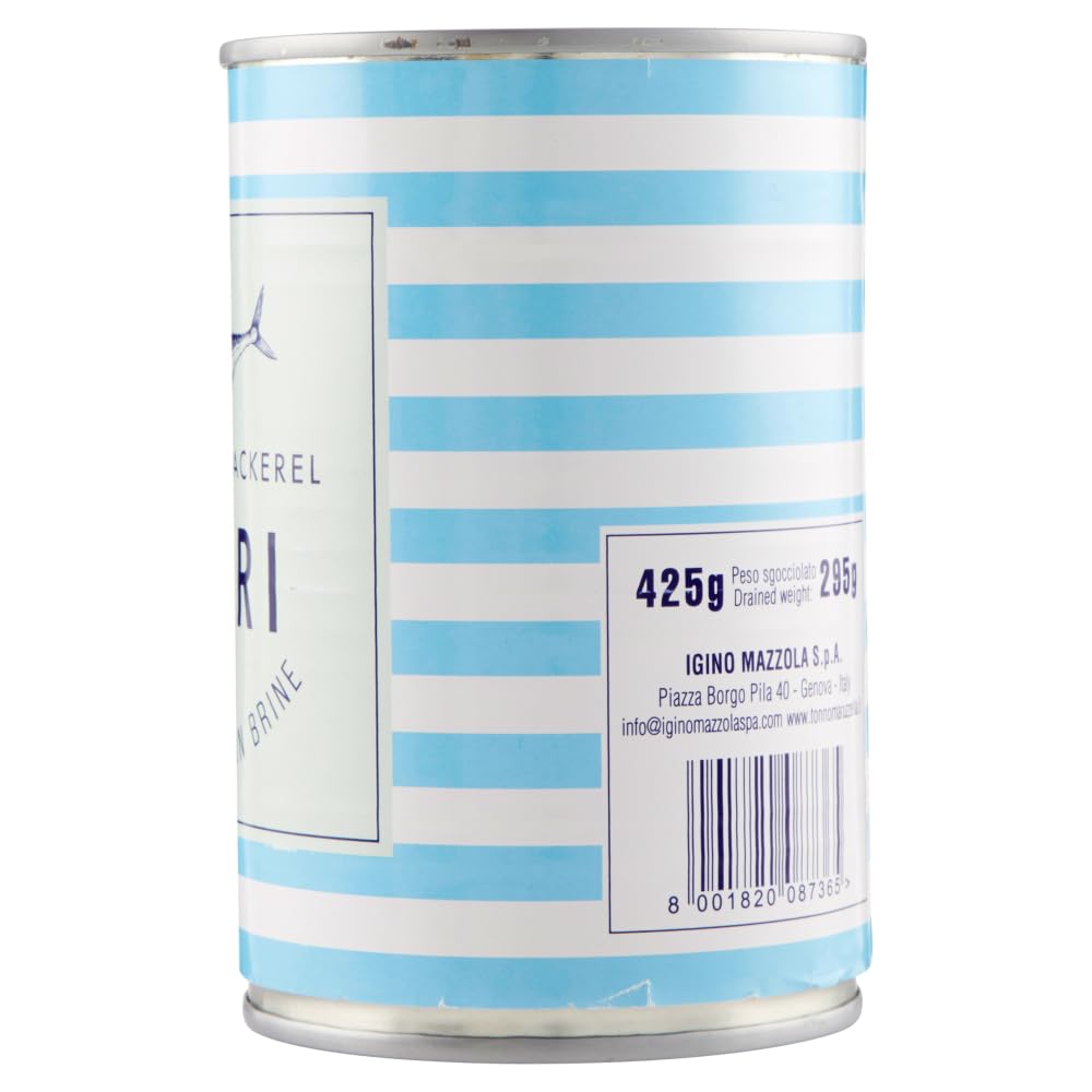 Capri Sgombro al Naturale Lot de 12 boîtes de 425 g de maquereau naturel + 1 paquet de thé glacé San Benedetto au citron sans sucre Boîte de 330 ml