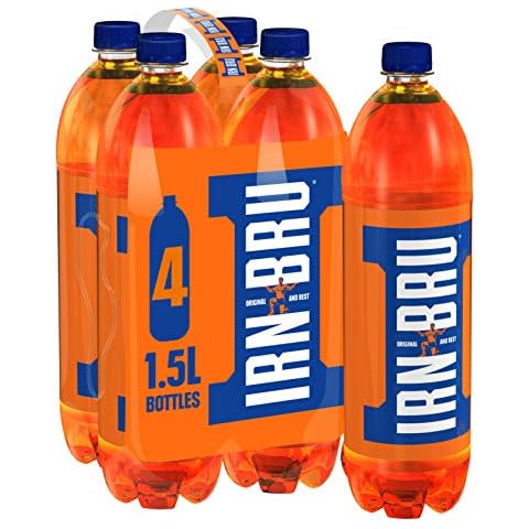 IRN-BRU | 4 x 1.5L Bottles | BRU'd in Scotland Since 1901 to a Secret Recipe With 32 Flavours | It Tastes Magic Cover