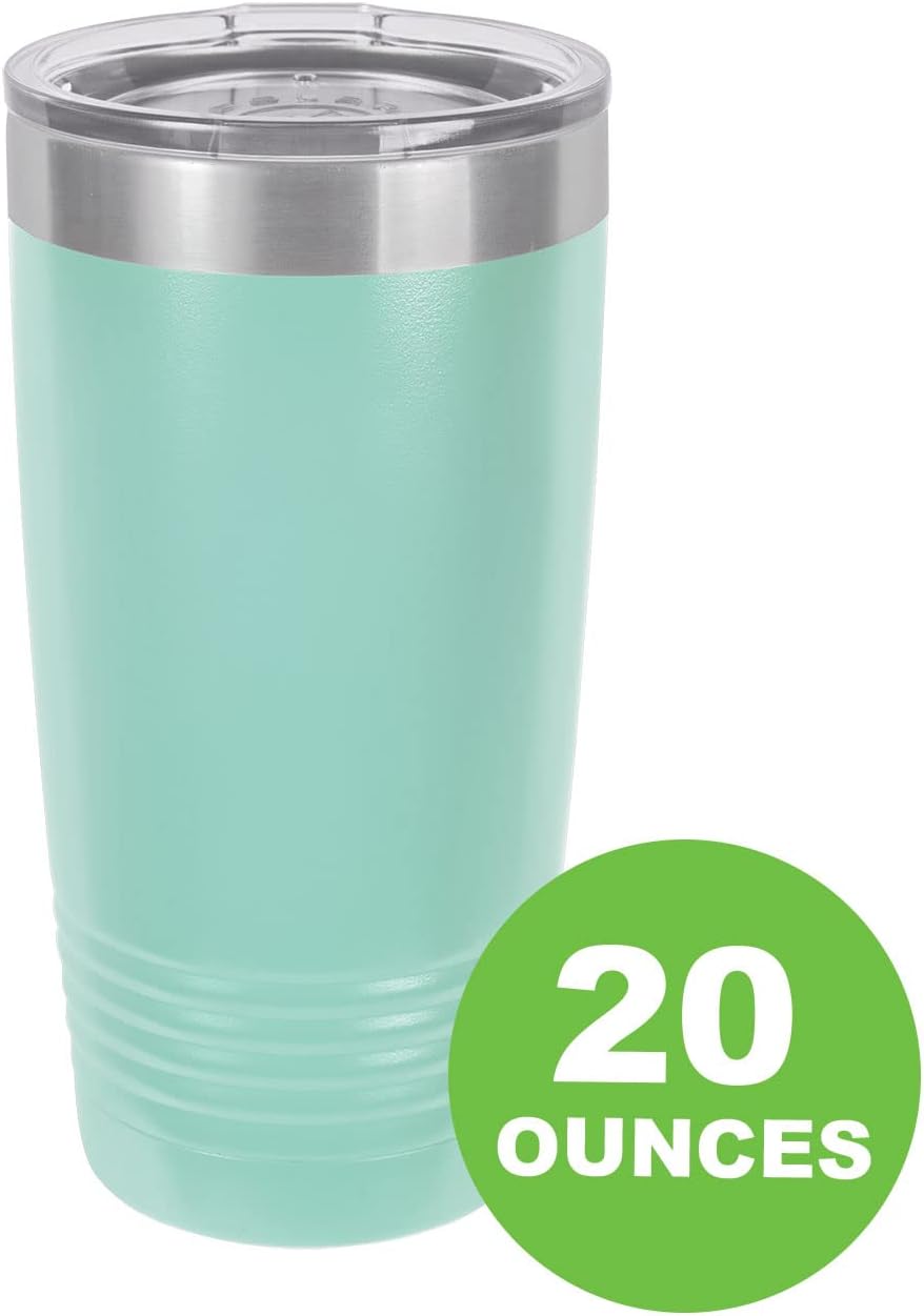 20-Ounce Vacuum Insulated Stainless Steel Tumbler Customized Double-Walled Laser Engraved Coffee Black Mug, Anchor, Personalized