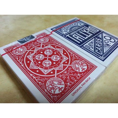 SOLOMAGIA 2 (Due) Mazzi di Carte Tally Ho Fan Back - Dorso Rosso e Blu